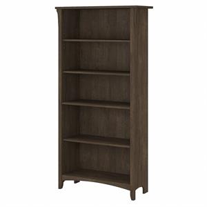 Pemberly Row Tall 5 Shelf Bookcase in Ash Brown - Engineered Wood
