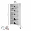 Pemberly Row Engineered Wood Tall 5 Shelf Bookcase in Pure White and Gray