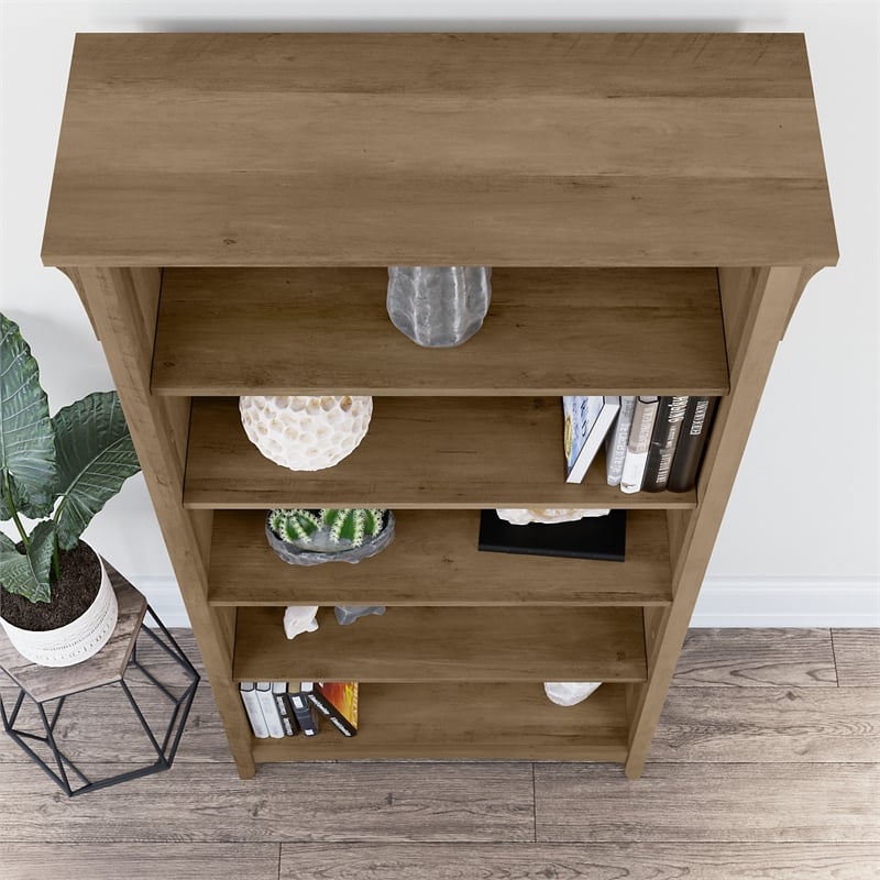 Pemberly Row Tall 5 Shelf Bookcase in Reclaimed Pine - Engineered Wood
