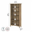 Pemberly Row Tall 5 Shelf Bookcase in Reclaimed Pine - Engineered Wood