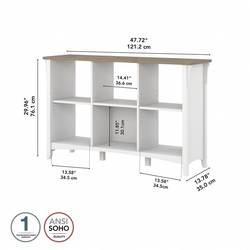 Pemberly Row 6 Cube Organizer in Pure White and Shiplap Gray - Engineered Wood