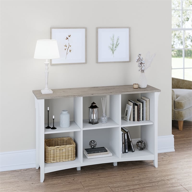 Pemberly Row 6 Cube Organizer in Pure White and Shiplap Gray - Engineered Wood