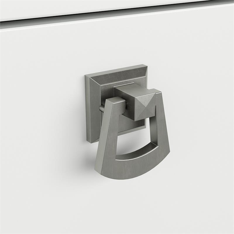 Pemberly Row Engineered Wood 60W L Shaped Desk with Storage in White / Gray