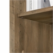 Pemberly Row Wood L Desk with File Cabinet & Bookcase in Reclaimed Pine