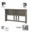 Pemberly Row 60W L Shaped Desk with Hutch in Driftwood Gray - Engineered Wood