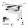 Pemberly Row Wood 3 Position Sit to Stand L Shaped Desk in White / Gray