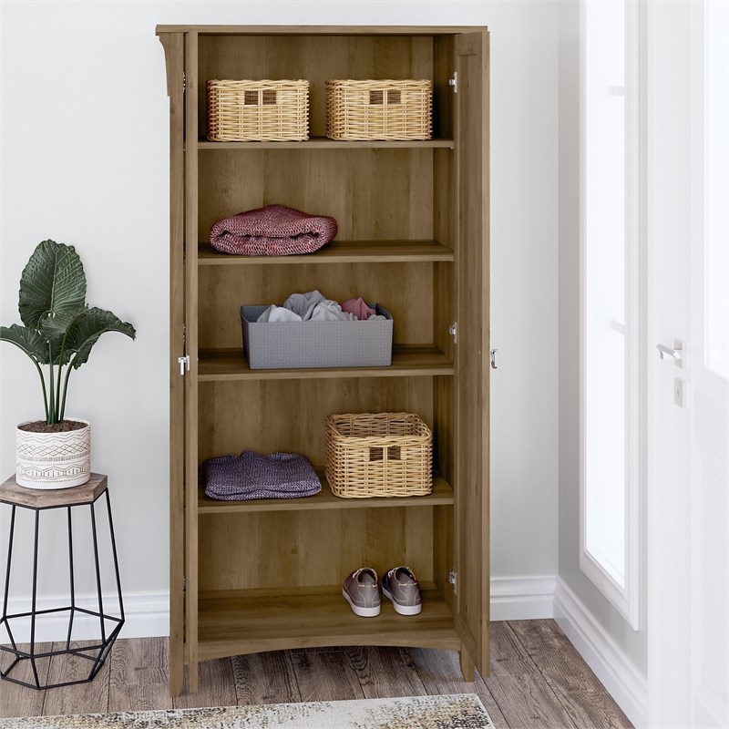 Pemberly Row Tall Storage Cabinet with Doors in Reclaimed Pine - Engineered Wood