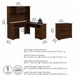 Pemberly Row L Desk with Hutch & File Cabinet in Modern Walnut - Engineered Wood