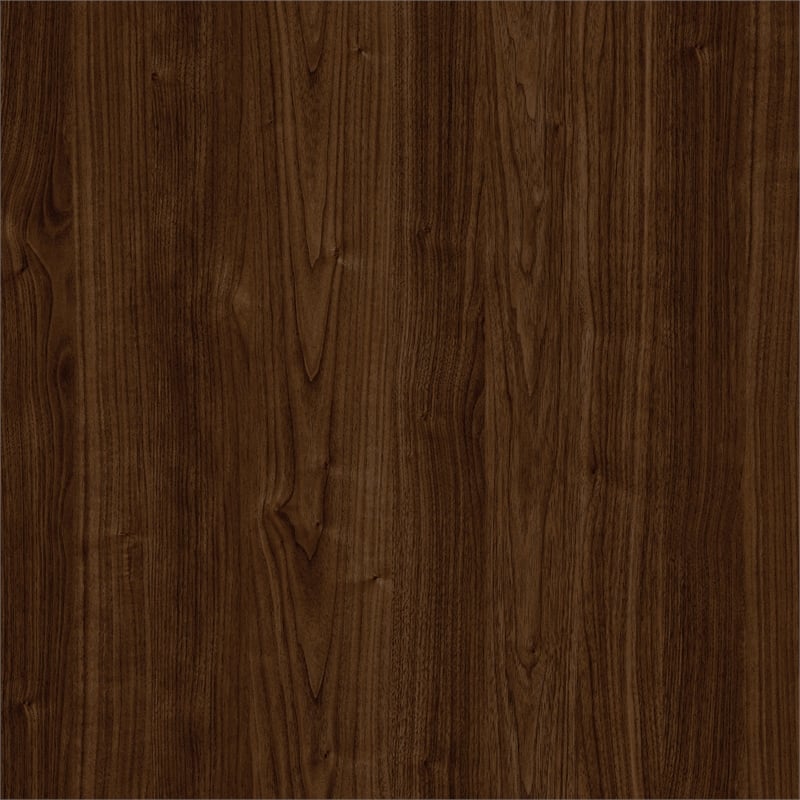 Pemberly Row L Shaped Desk with Hutch & Bookcase in Modern Walnut