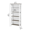 Pemberly Row Engineered Wood Tall 5 Shelf Bookcase in Pure White and Gray