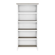 Pemberly Row Engineered Wood Tall 5 Shelf Bookcase in Pure White and Gray