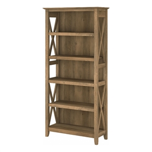 Pemberly Row Tall 5 Shelf Bookcase in Reclaimed Pine - Engineered Wood