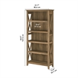 Pemberly Row Tall 5 Shelf Bookcase in Reclaimed Pine - Engineered Wood
