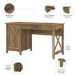Pemberly Row 54W Computer Desk with Storage in Reclaimed Pine - Engineered Wood