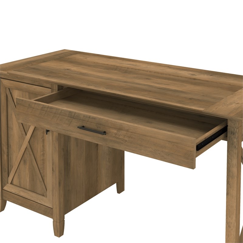 Pemberly Row 54W Computer Desk with Storage in Reclaimed Pine - Engineered Wood