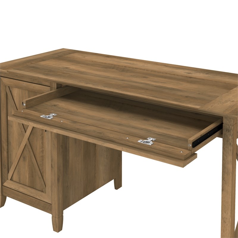 Pemberly Row 54W Computer Desk with Storage in Reclaimed Pine - Engineered Wood