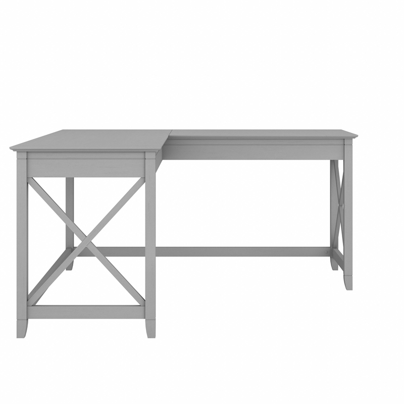 Pemberly Row 60W L Shaped Desk in Cape Cod Gray - Engineered Wood