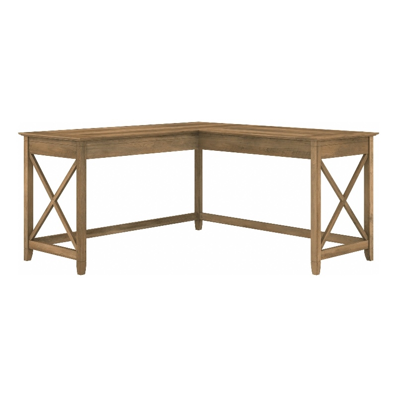 Pemberly Row 60W L Shaped Desk in Reclaimed Pine - Engineered Wood