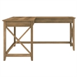 Pemberly Row 60W L Shaped Desk in Reclaimed Pine - Engineered Wood