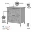 Pemberly Row Modern 48W Desk with File Cabinet & Bookcase in Gray