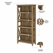 Pemberly Row 48W Desk with File Cabinet and Bookcase in Pine - Engineered Wood