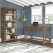 Pemberly Row 48W Desk with File Cabinet and Bookcase in Pine - Engineered Wood
