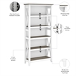 Pemberly Row Engineered Wood 5 Shelf Bookcase Set in Pure White and Shiplap Gray