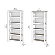 Pemberly Row Engineered Wood 5 Shelf Bookcase Set in Pure White and Shiplap Gray