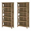 Pemberly Row 5 Shelf Bookcase Set of 2 in Reclaimed Pine - Engineered Wood