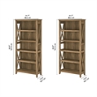 Pemberly Row 5 Shelf Bookcase Set of 2 in Reclaimed Pine - Engineered Wood