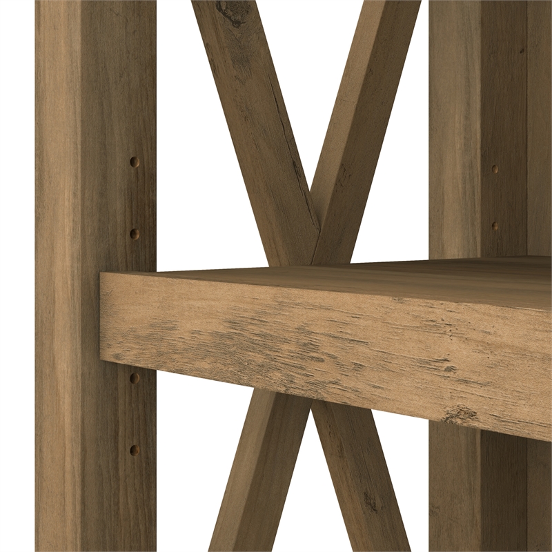Pemberly Row 5 Shelf Bookcase Set of 2 in Reclaimed Pine - Engineered Wood