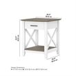 Pemberly Row Wood End Table with Storage in Pure White and Shiplap Gray
