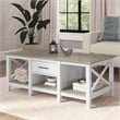 Pemberly Row Coffee Table with Storage in White and Gray - Engineered Wood