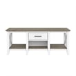 Pemberly Row Coffee Table with Storage in White and Gray - Engineered Wood