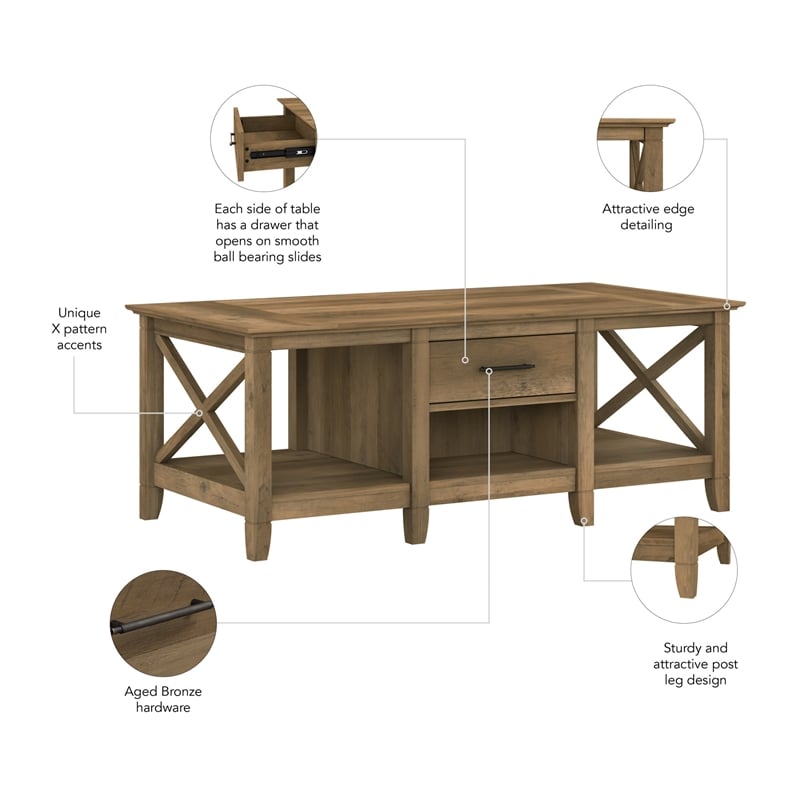 Pemberly Row Coffee Table with Storage in Reclaimed Pine - Engineered Wood