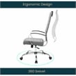 Pemberly Row High-Back Mid-Century Modern Leather Office Chair in Gray