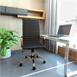 Pemberly Row High-Back Faux Leather Office Chair With Gold Frame in Black