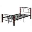Pemberly Row Metal Platform Bed with Headboard Footboard Full Size in Black