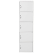 Pemberly Row 5 Shelf 5 Door Multi-Purpose Wood Bookcase in White Finish