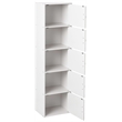 Pemberly Row 5 Shelf 5 Door Multi-Purpose Wood Bookcase in White Finish