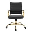 Pemberly Row Modern Adjustable Leather Office Chair in Black