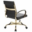 Pemberly Row Modern Adjustable Leather Office Chair in Black