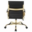 Pemberly Row Modern Adjustable Leather Office Chair in Black