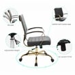 Pemberly Row Modern Adjustable Leather Office Chair in Black