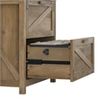 Pemberly Row 60W L Shaped Desk with File Cabinet in Reclaimed Pine