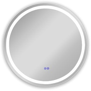 Pemberly Row Back Lit Round TouchScreen LED Mirror 3 24&quot Wide