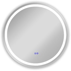 Pemberly Row Back Lit Round TouchScreen LED Mirror 3 28&quot Wide