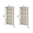 Pemberly Row 5 Shelf Bookcase Set of 2 in Linen White Oak - Engineered Wood