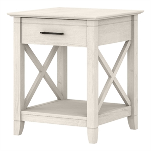 Pemberly Row End Table with Storage in Linen White Oak - Engineered Wood