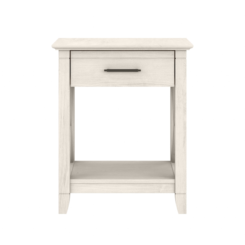 Pemberly Row End Table with Storage in Linen White Oak - Engineered Wood